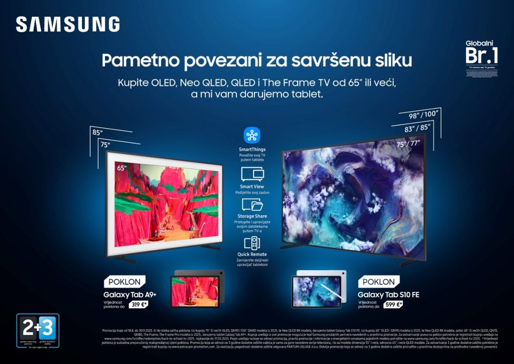 “Back to School“ promocija - televizori za 2025. godinu i ekskluzivni pokloni 3 “Back to School“ promocija - televizori za 2025. godinu i ekskluzivni pokloni