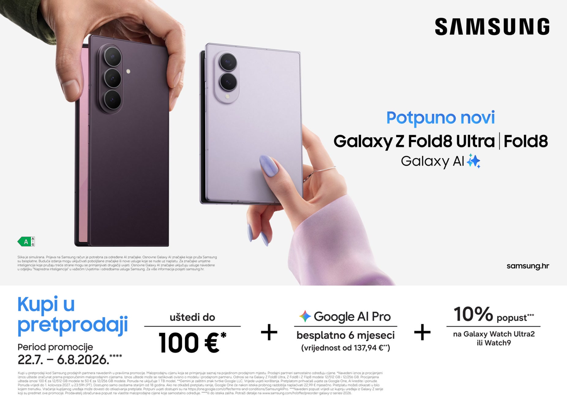 Samsung Galaxy Z serija srušila europski rekord prednarudžbi 2 Samsungova promotivna ponuda za pretprodaju Galaxy Z Fold8 Ultra i Fold8