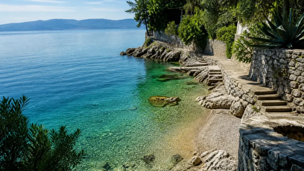 Skrivena šljunčana uvala između Rijeke i Opatije s bistrom vodom i mediteranskim zelenilom