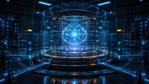 Koncept naprednog AI modela unutar višeslojnog sigurnosnog sustava – AI-generirana ilustracija